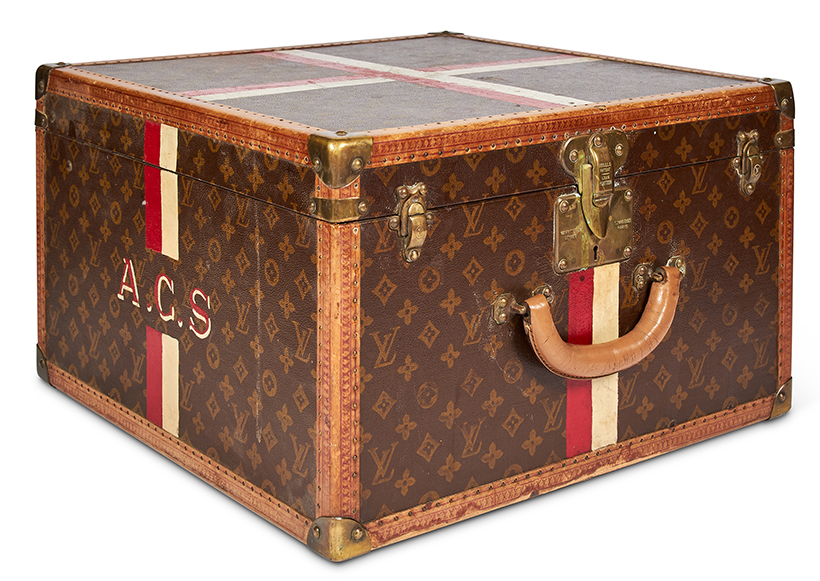 14334 Lot 170 Louis Vuitton, a leather and brass bound hatbox Sold for £5,625.jpg