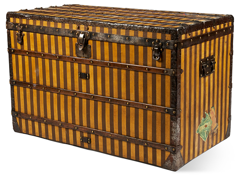 14334 Lot 416 Louis Vuitton, yellow canvas wooden band steamer trunk, early 20th century Sold for £16,250.jpg