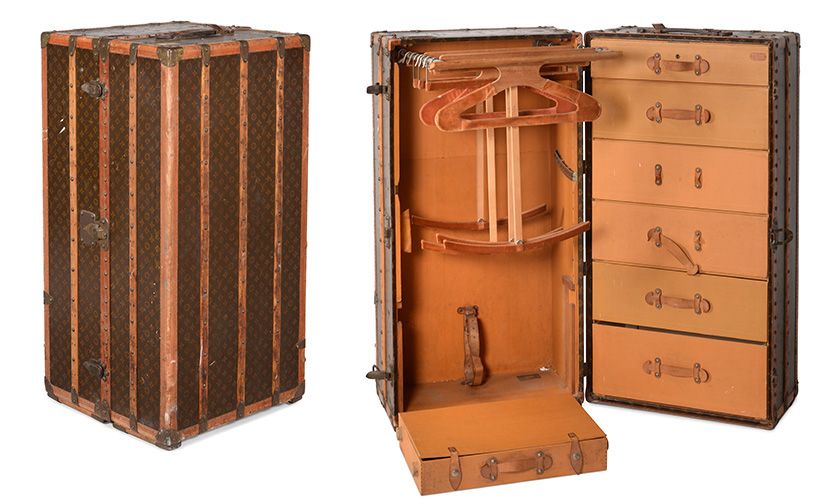 14468 Lot 389 Louis Vuitton a monogrammed coated canvas travelling wardrobe trunk, circa 1960 Sold for £10,625.jpg