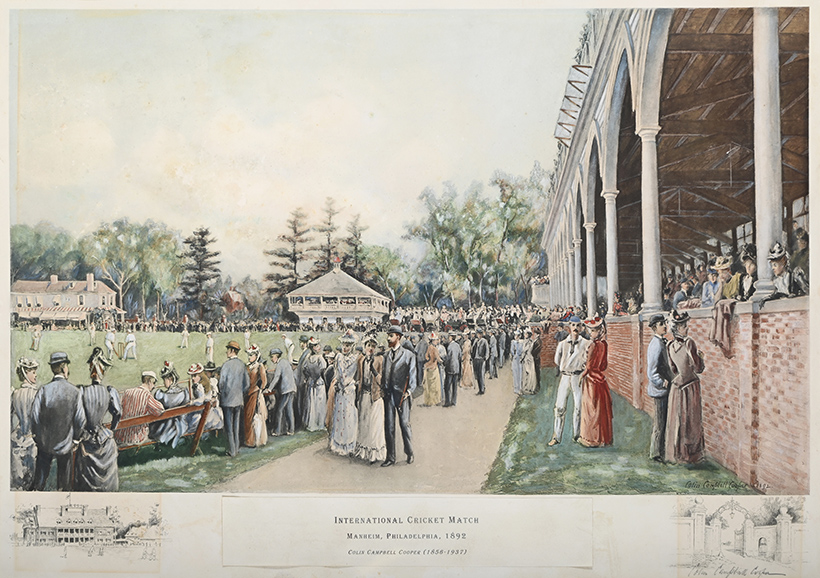 14800 Lot 77 Colin Campbell Cooper (American 1856-1937), Germantown Cricket Club. An international Cricket Match, Manheim, Philadelphia, offset-lithograph printed in colou.JPG