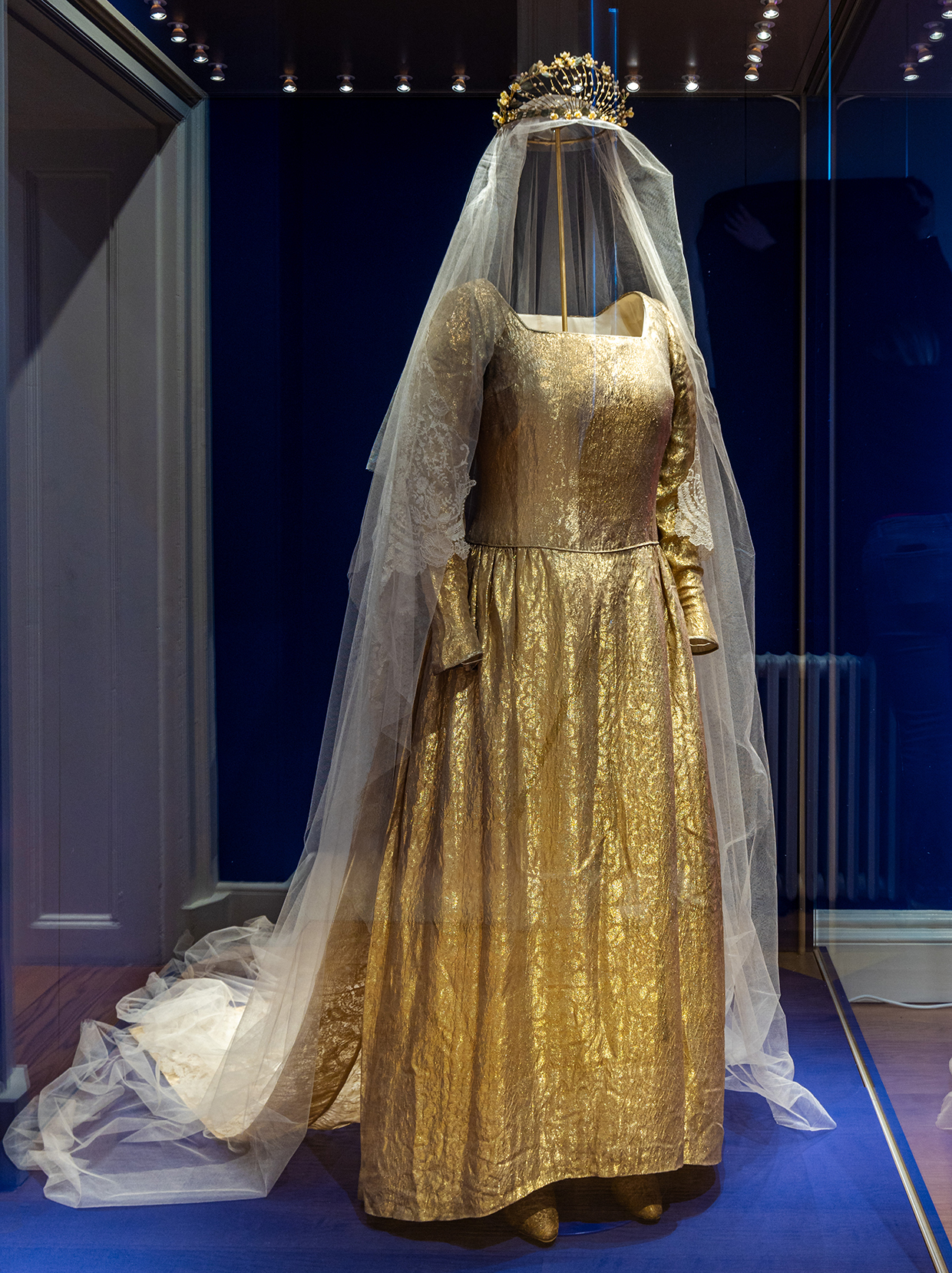 The wedding dress of the Hon. Ursula Mary Lawley on display as part of Dress Codes exhibition at Kensington Palace.jpg