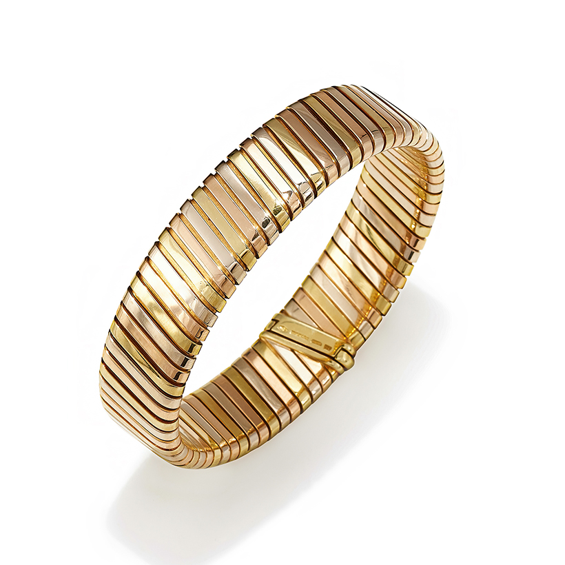 14666 Lot 131 Bulgari, a tricoloured 'tubogas' bracelet  Sold for £5,040.jpg
