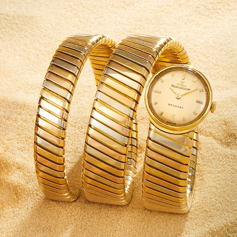 Bulgari and jaeger-lecoultre, a tricoloured 'Tubogas Serpenti' bracelet watch, circa 1970s Sold for £12,600.jpg