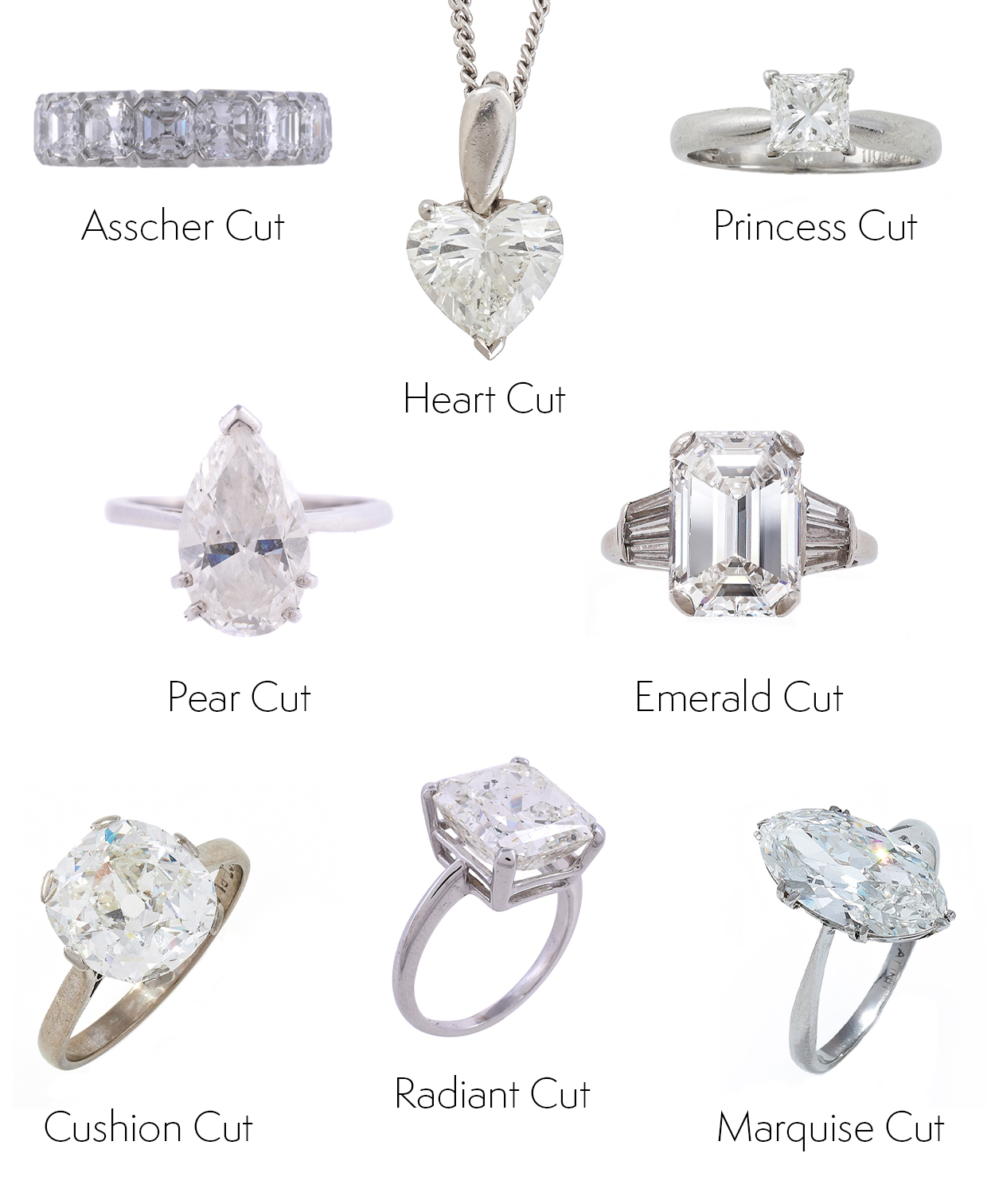 Fancy cut diamonds sold at Dreweatts auction house - Diamond cut guide - Asscher, heart, princess, pear, emerald, cushion, radiant and marquise cut copy.jpg