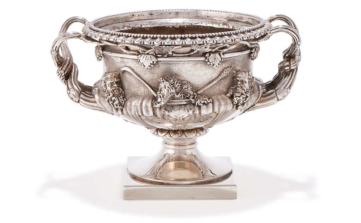 Lot 197 -  A Victorian small silver model of the Warwick Vase, S. Smith & Son, London 1876.jpg