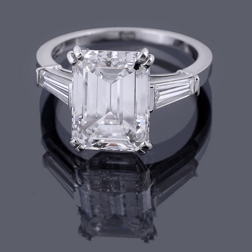 13882 Lot 542 Van Cleef & Arpels, a single stone step cut diamond ring Sold for £130,200.JPG