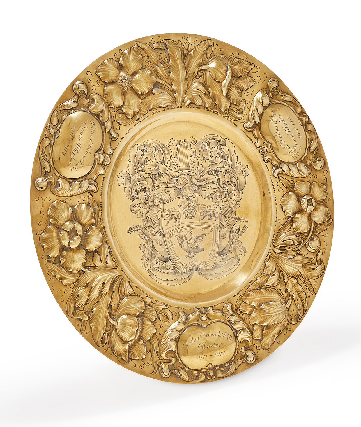 162 - A silver gilt circular Porringer stand, Sebastian Garrard, London 1911, from The Worshipful Company Of Musicians Collection of Trophy Cups.jpg