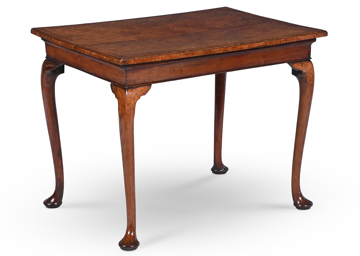 24 - A RARE GEORGE I BURR WALNUT, FRUITWOOD AND MARQUETRY SIDE OR CENTRE TABLE CIRCA 1720.jpg