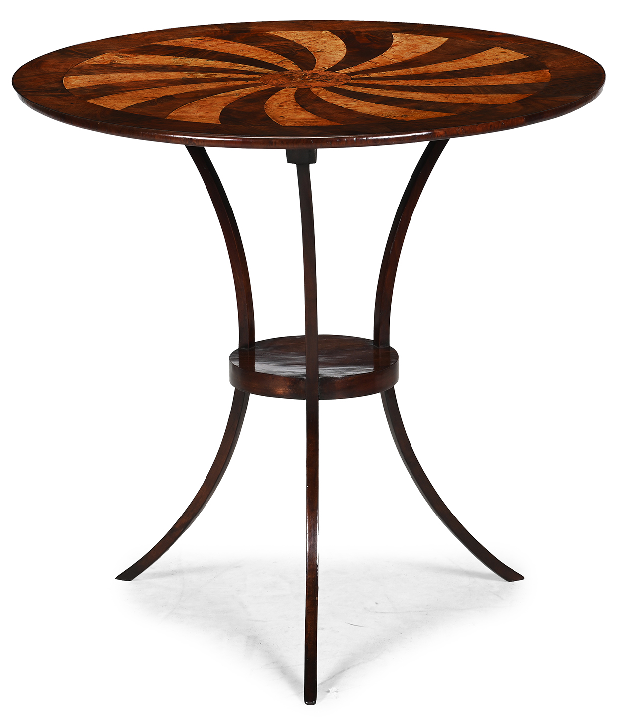 434 - A MAHOGANY, KARELIAN BIRCH AND VENEERED STEEL OCCASIONAL TABLE POSSIBLY BALTIC, EARLY 19TH CENTURY.jpg