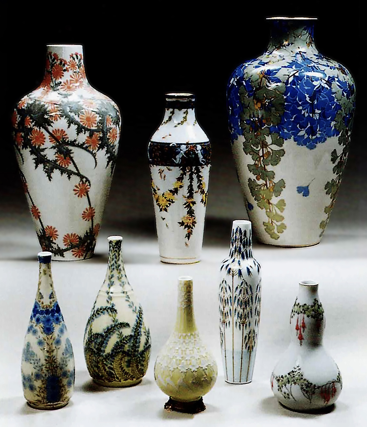 Sevres 1930s vase, 3 1950s vases by Boutaleb, Charlemagne, Hilare.jpg