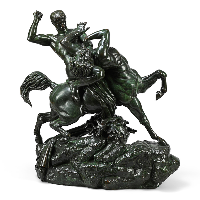 Antoine-Louis Barye (1795-1875), A mythological bronze group “Theseus And The Centaur”