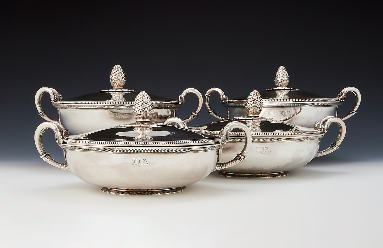 Lot 373 - A set of four French silver vegetable dishes, Jacques-Henri Fauconnier, Paris 1819 - 1838, .950 Standard.jpg