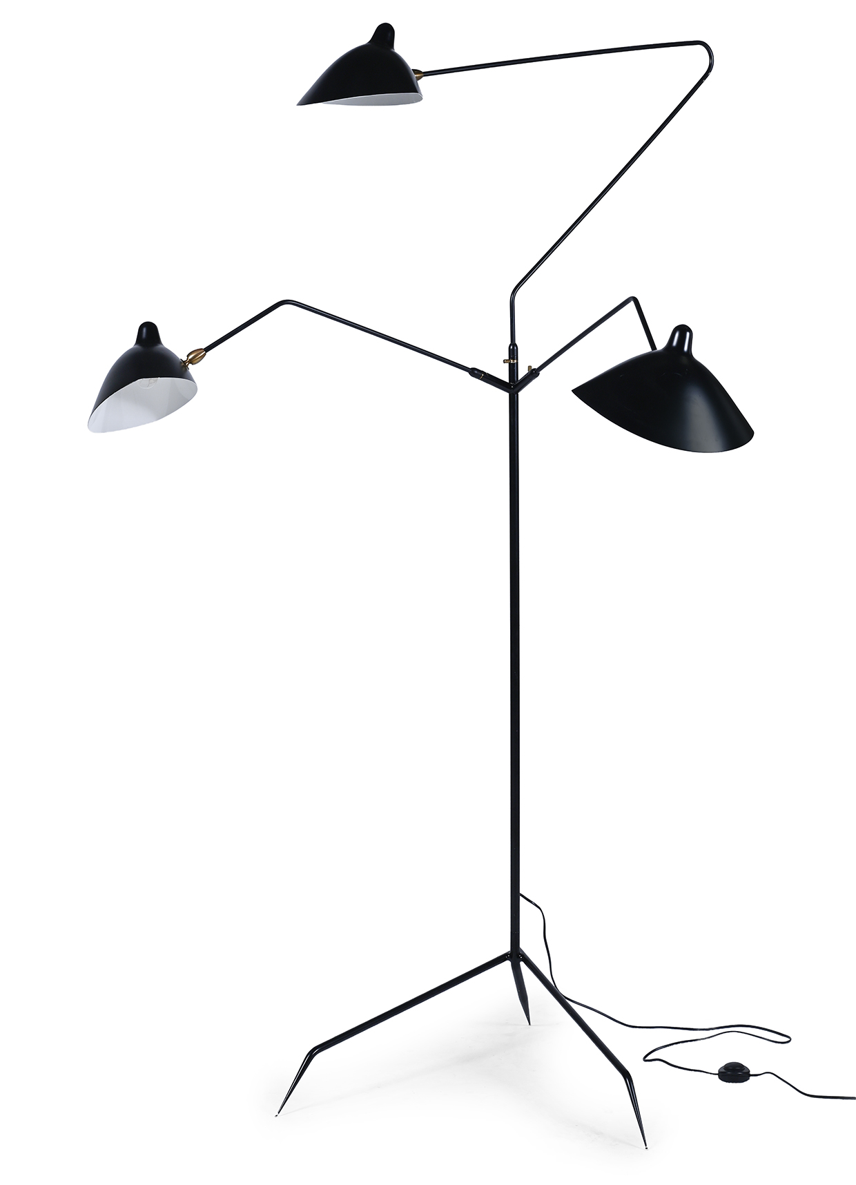 Lot 4 - Serge Mouille (French, 1922-1988), 'Black Forms L3B' three-arm floor lamp, designed 1952, circa 2010.jpg