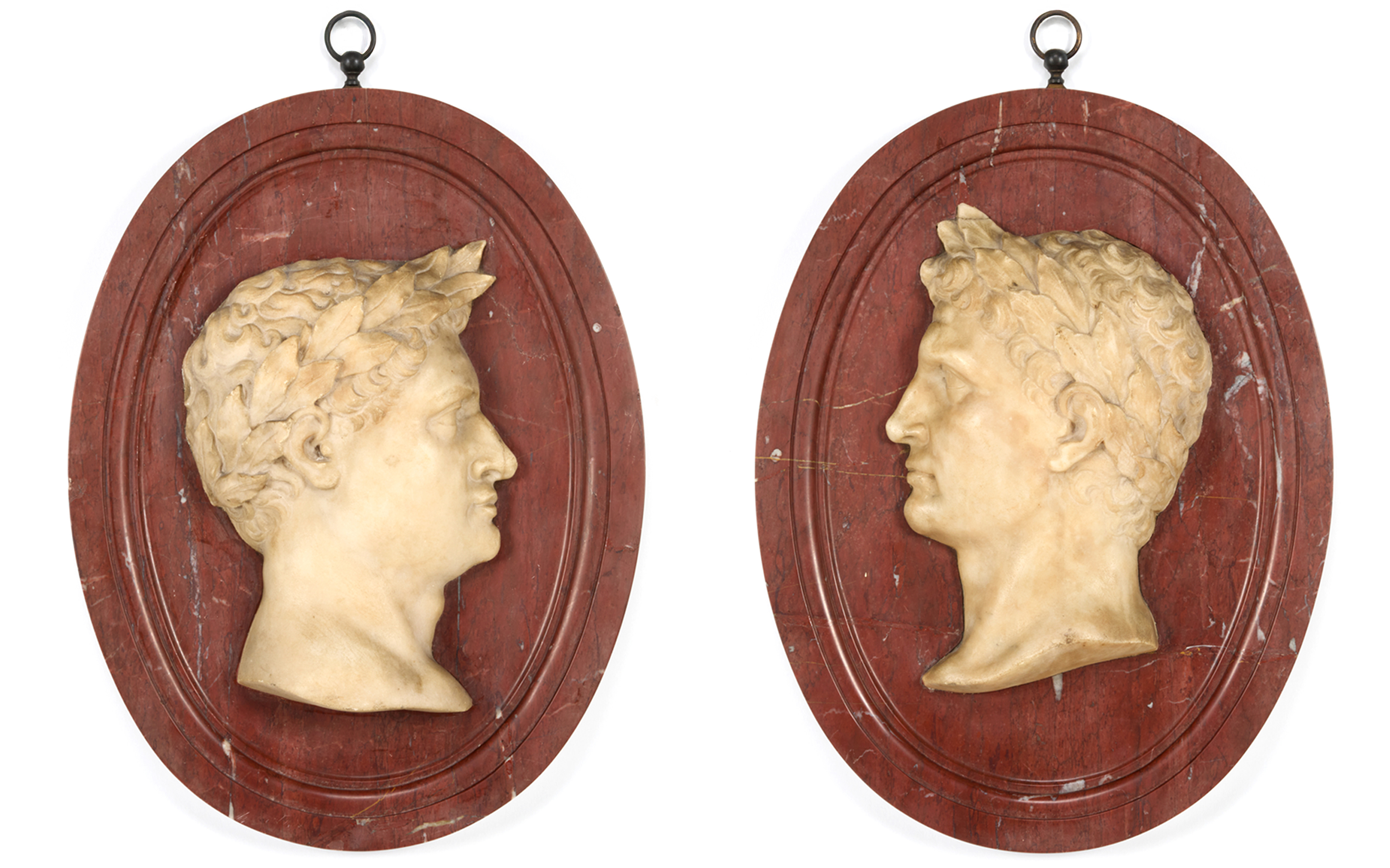 Lot 52 - A pair of Grand Tour carved marble relief plaques of Roman Emperors, Italian, early 19th century.jpg
