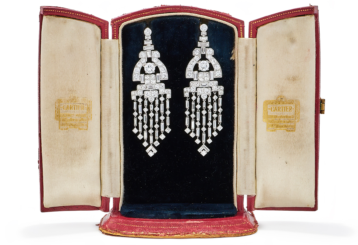 Lot 229 - Cartier, a pair of Art Deco diamond earrings.jpg