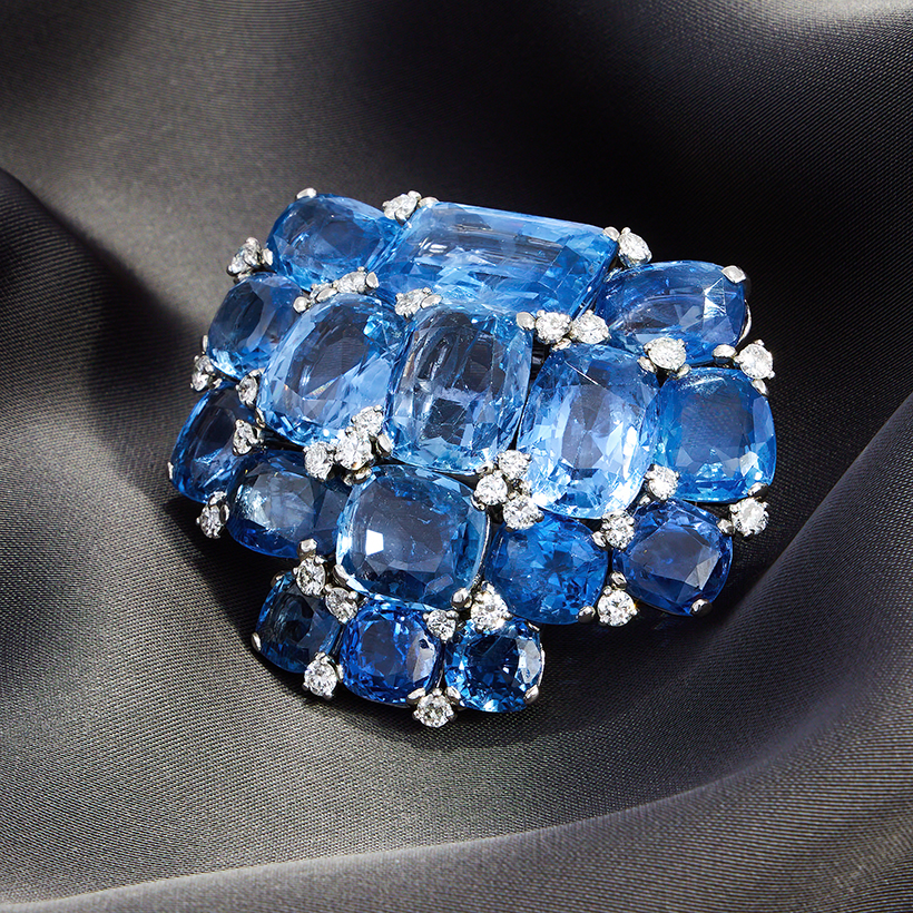 14768 Lot 187 Cartier, a sapphire and diamond cluster clip brooch circa 1935 Sold for £68,950.jpg
