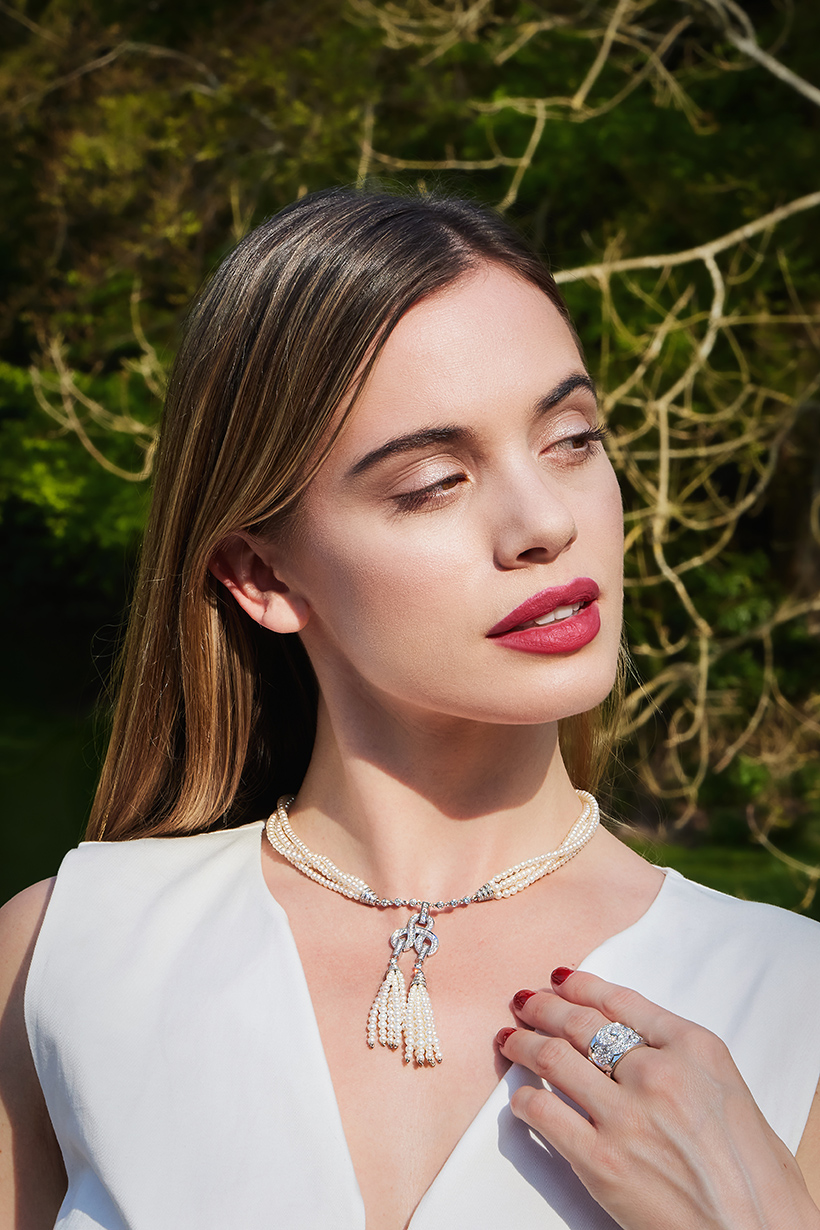 14768 Lot 170 Cartier, a diamond and freshwater cultured pearl 'Agrafe Double Motif' necklace Sold for £22,680.jpg