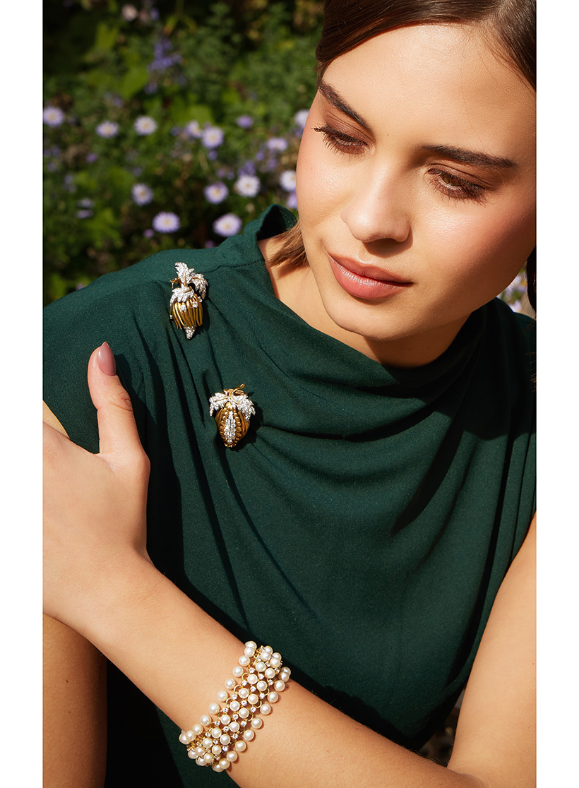 1950s diamond set brooches designed by Jean Schlumberger  Sold for £13,970 & £6,985 and a 1950s Jean Schlumberger cultured pearl and diamond.jpg