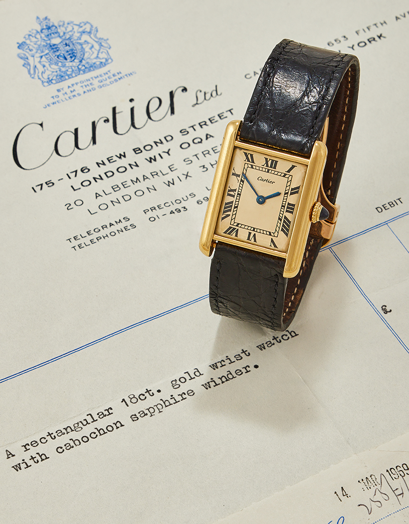 14810 Lot 470 Cartier, Tank Louis, ref. 8038 an 18 carat gold wristwatch, no. 10542, London 1967 Sold for £30,440.jpg