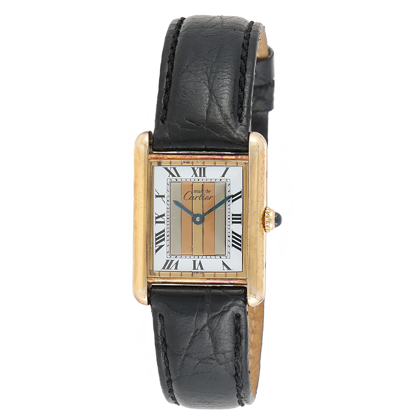 14598 Lot 282 Cartier, Must De Cartier, Tank, Ref. 21032, a silver gilt wristwatch, No. 590005, circa 1980 Sold for £945.jpg