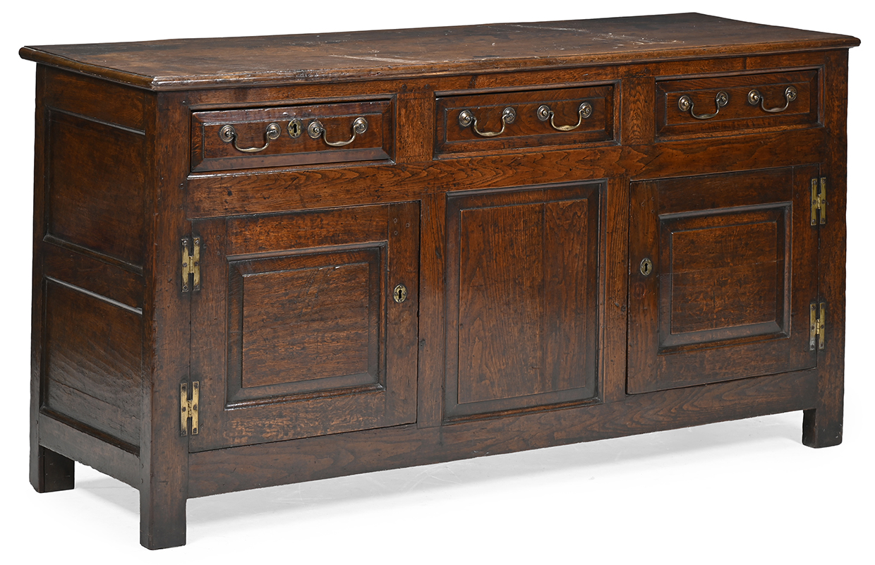 Lot 1135 - AN OAK DRESSER BASE, MID 18TH CENTURY.jpg