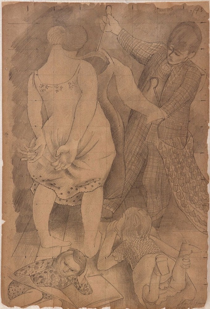 [Fig 7] Stanley Spencer (British 1891-1959), Me and Hilda - Dresses. Pencil drawings sold at Dreweatts in 2013.jpg