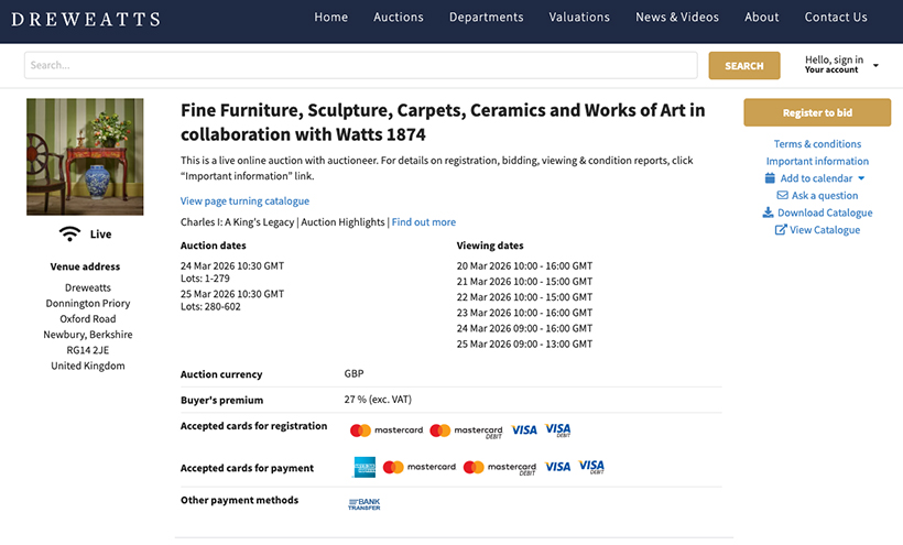 820W Screenshot For Bidding Online With Dreweatts