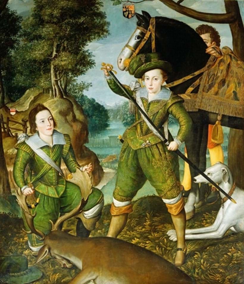 Inline Image - Robert Peake (active 1580-1635) Henry, Prince of Wales with Robert Devereux, 3rd Earl of Essex in the Hunting Field c.1605