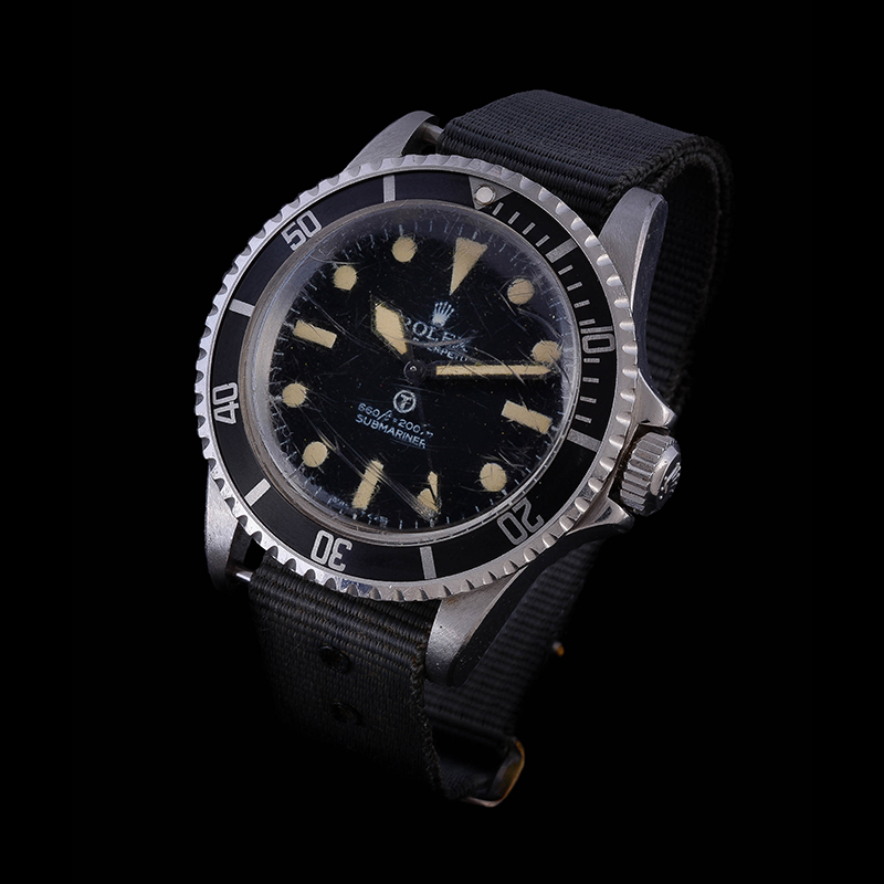 Rolex, Oyster Perpetual Military Submariner, ref. 5513, a rare stainless steel wristwatch, no. 3926751, circa 1975