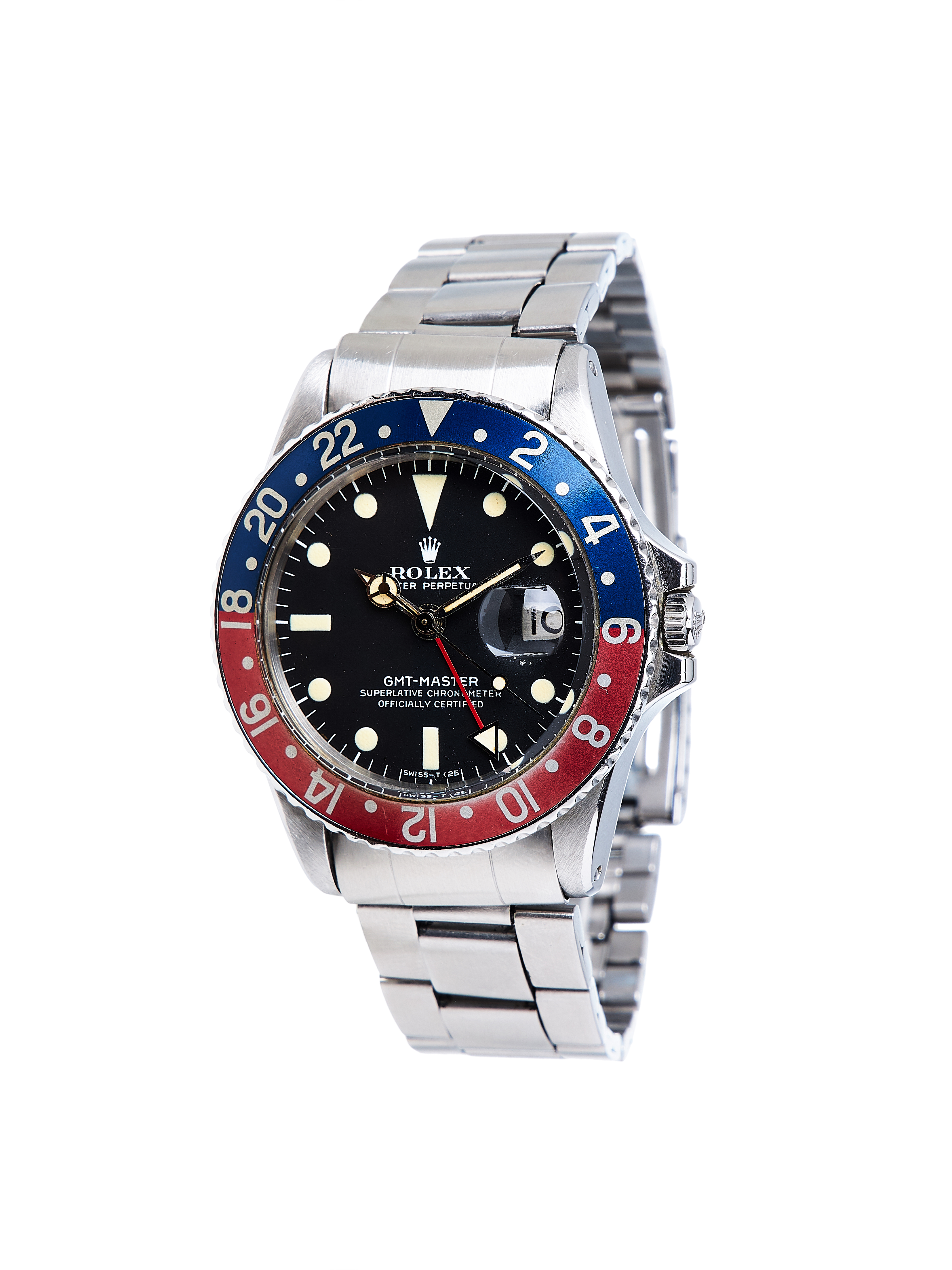 Rolex, Oyster Perpetual GMT-Master, ref. 1675, a stainless steel bracelet watch, no. 3423339, circa 1973