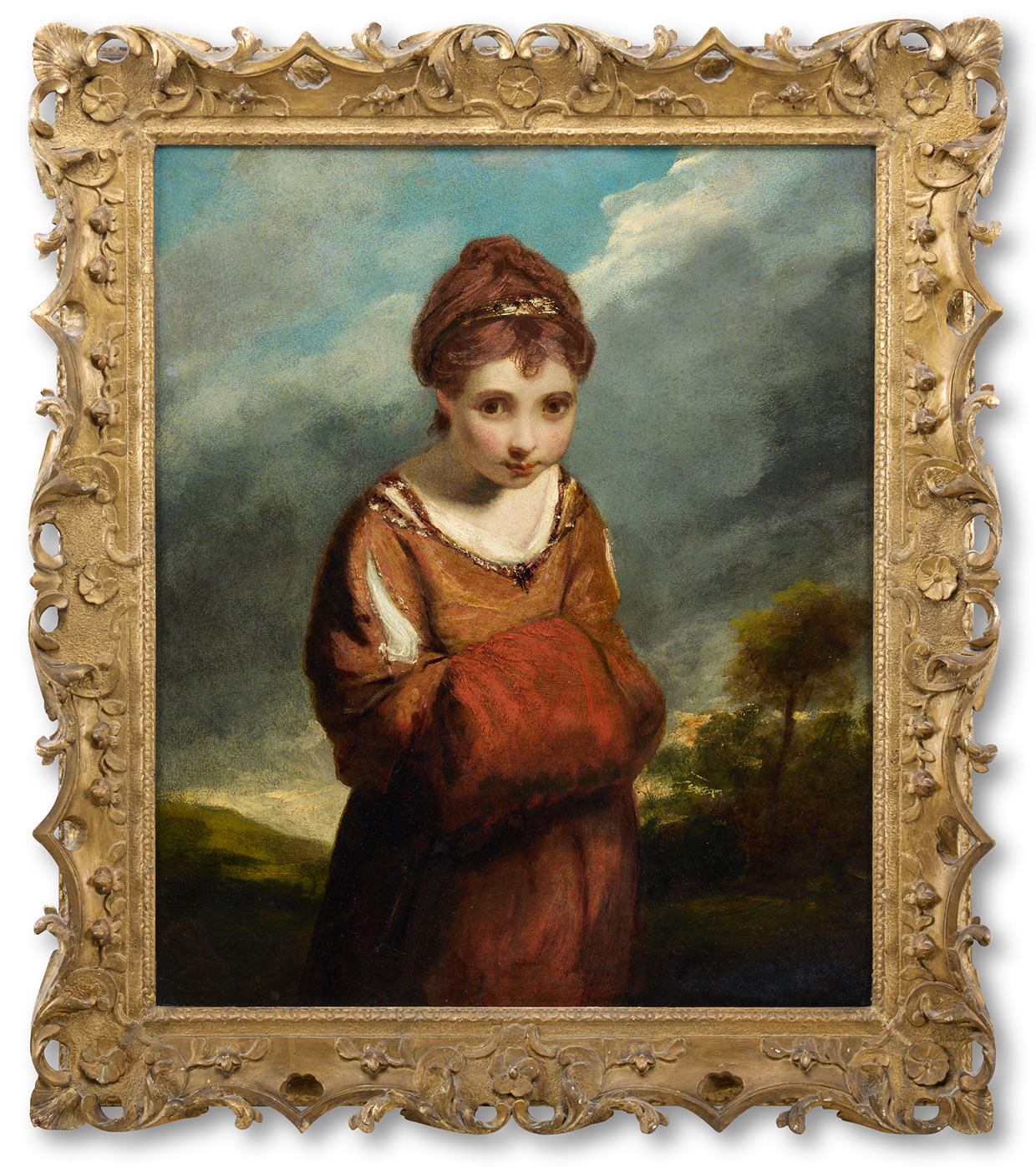 Lot 226 Sir Joshua Reynolds, P.R.A. (British 1723 1792), 'Portrait Of Theophila Palmer The Girl With The Red Muff'