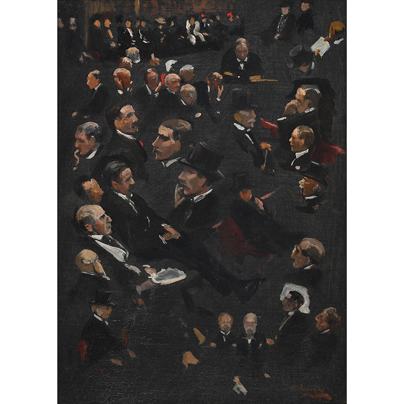 Sir John Lavery (British 1856-1941), Studies from the House of Commons, oil on canvas laid on board