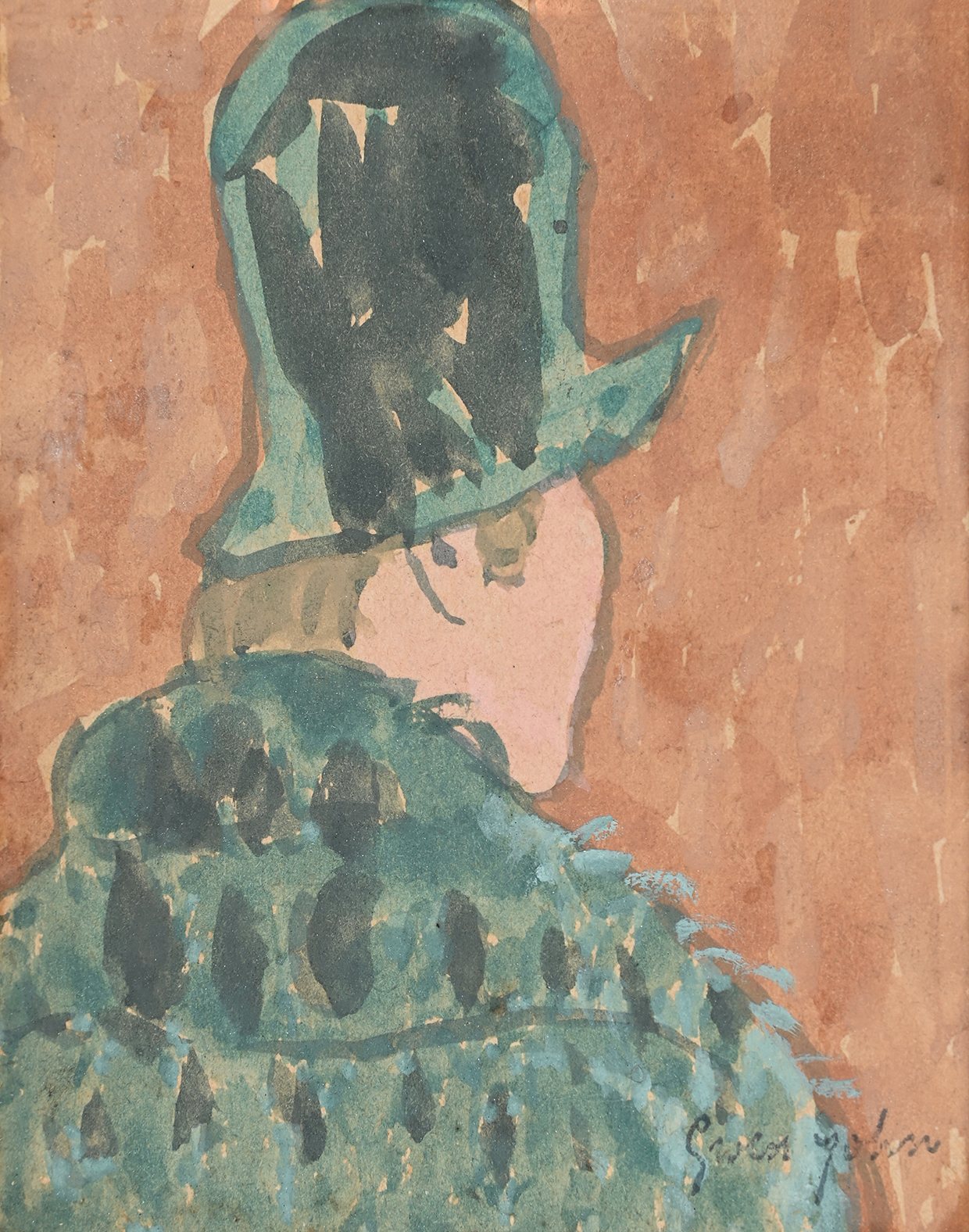 Lot 9 GWEN JOHN (BRITISH 1876 1939) GIRL IN A HAT (BACKVIEW)