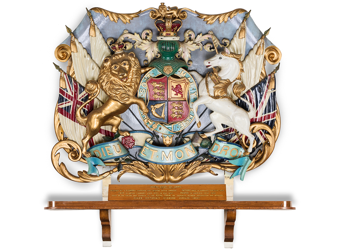 Lot 6 QUEEN VICTORIA's DIAMOND JUBILEE; A RARE COAT OF ARMS FOR THE ROYAL TRAIN, 1897