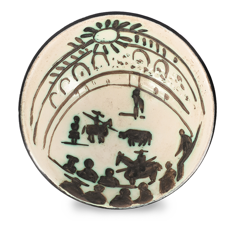 λ Pablo Picasso (Spanish, 1881-1973), Scène de Tauromachie bowl (A.R.238), conceived 1954