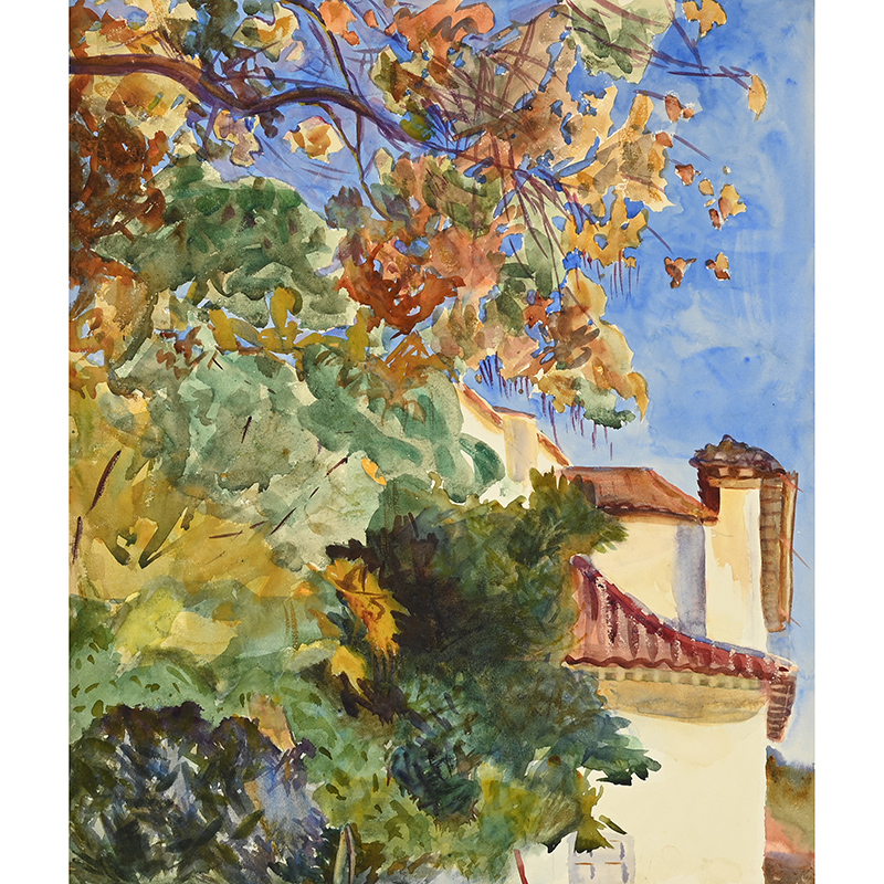 Emily Sargent (American 1857-1936), Trees in the Gardens of the Villa Varramista, Watercolour