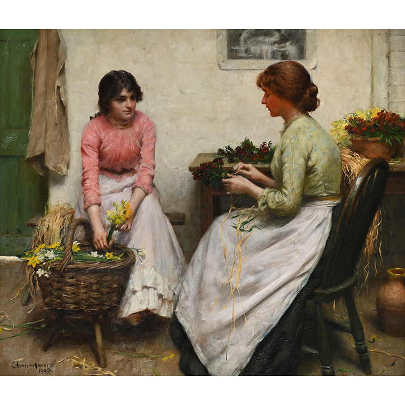 Edwin Harris (British 1855-1906), ‘Spring Flowers’, oil on canvas