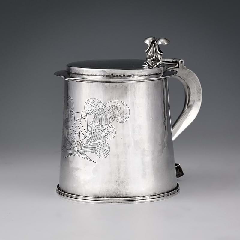 A Commonwealth or Charles II silver straight-tapered tankard by Anthony Ficketts, London 1659 up to 12th July 1660