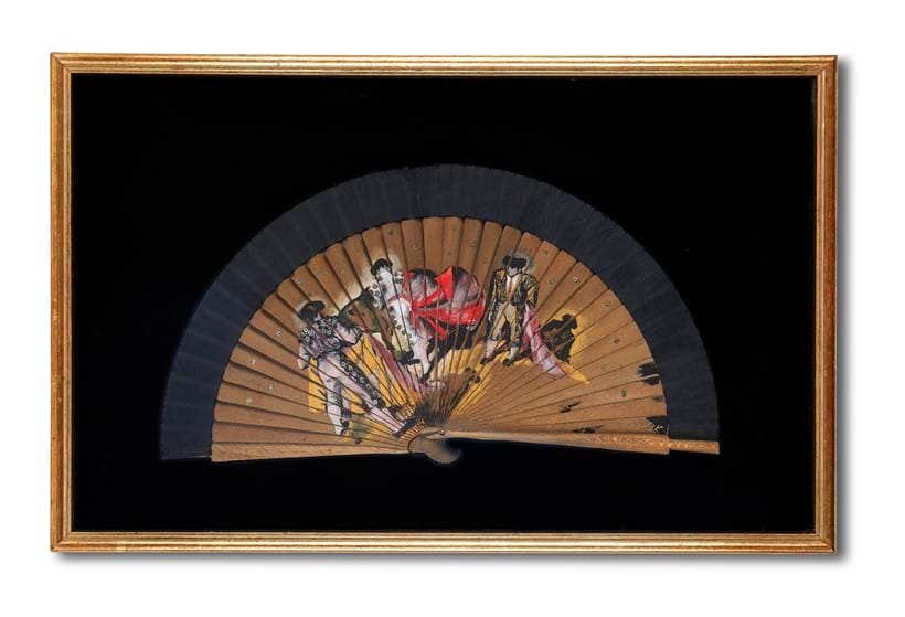 Inline Image - Lot 362: Pavel Tchelitchew (Russian 1898-1957). Bull Fighters, A deorated fan, signed and dedicated 'To Edith on your birthday' | Sold for £32,500