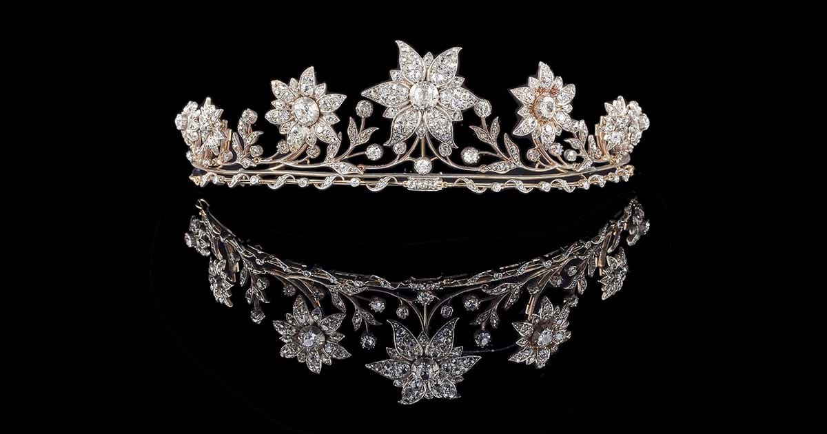 An Early 20th Century Convertible Diamond Floral Tiara/Necklace by ...