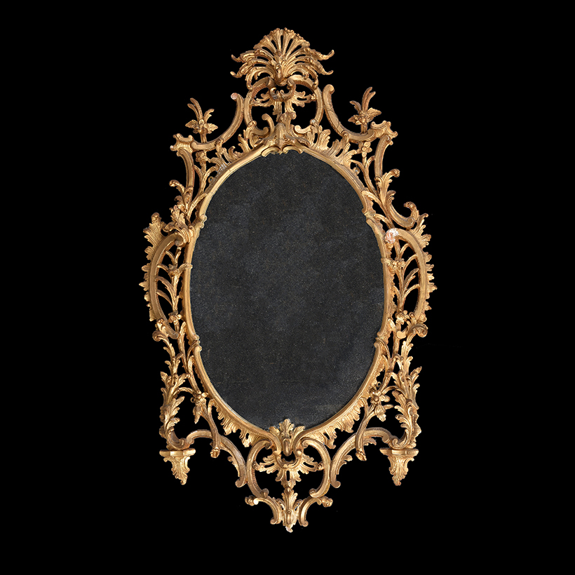 A pair of George III giltwood wall mirrors
