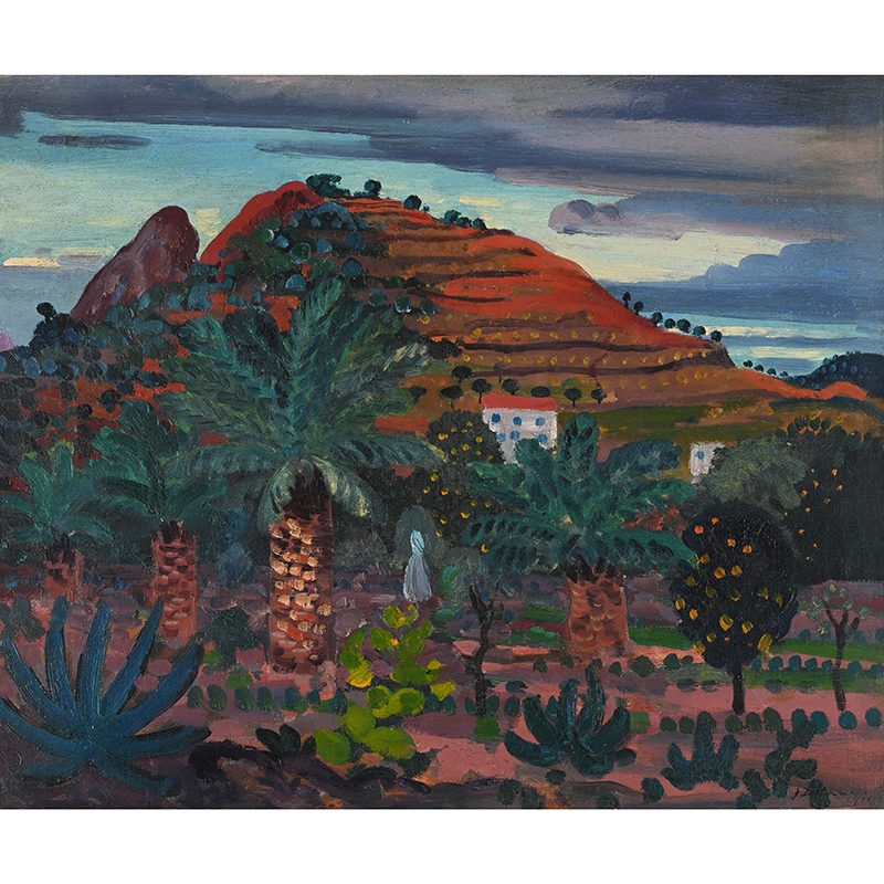 James Dickson Innes (British 1887-1914), Palm Trees at Collioure, oil on canvas