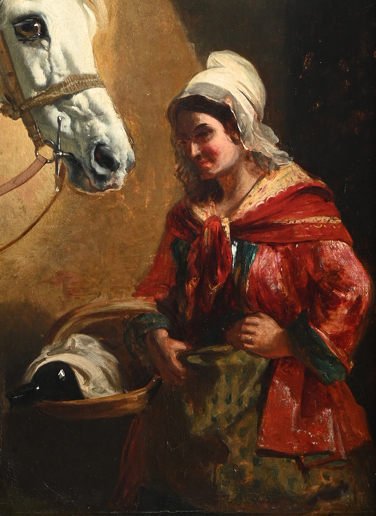 Lot 23 John Frederick Herring Senior (British 1795 1865), Sir Edwin Henry Landseer (British 1802 1873) And John Phillip (Scottish 1817 1867) The Village Blacksmith (Shoeing Of Imaum) Detail By John Phillip