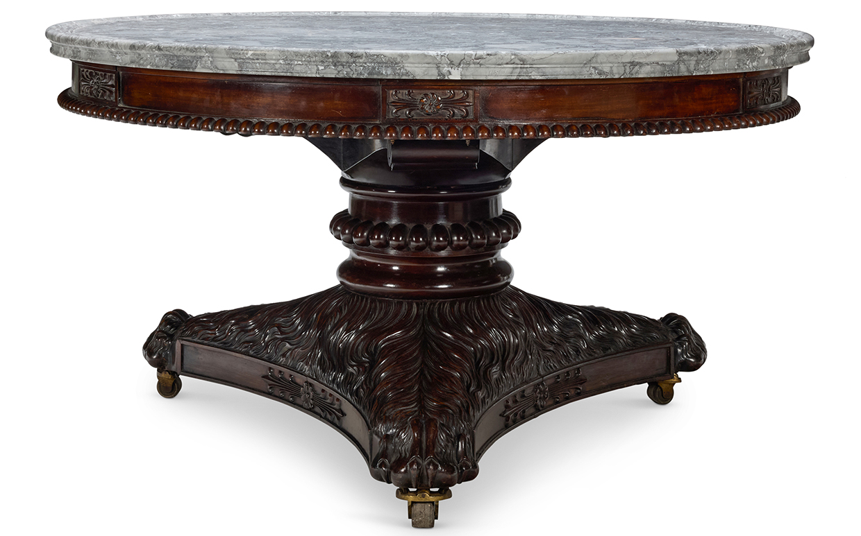 Lot 92 A Regency Carved Mahogany Circular Centre Table