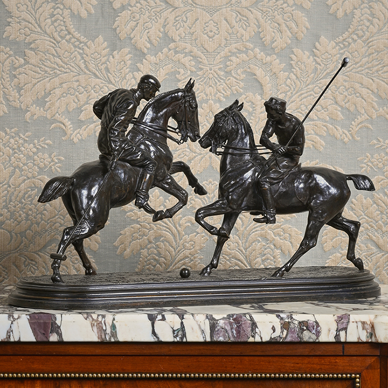 Isidore-Jules Bonheur (1827-1901), A rare equestrian bronze 'Le Jeu De Polo' cast by Hippolyte Peyrol