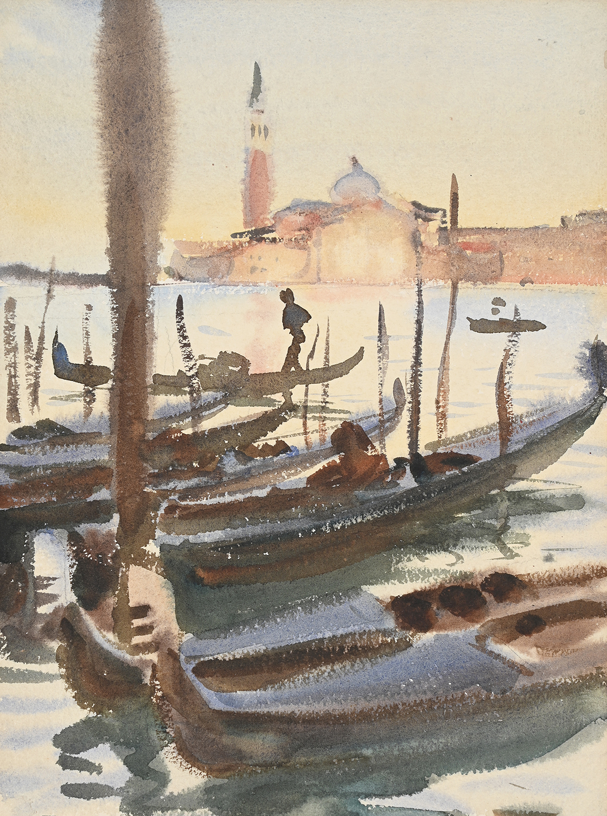 Lot 30 JOHN SINGER SARGENT (AMERICAN 1856 1925) VENICE, GONDOLAS OFF SAN GOIRGIO MAGGIORE