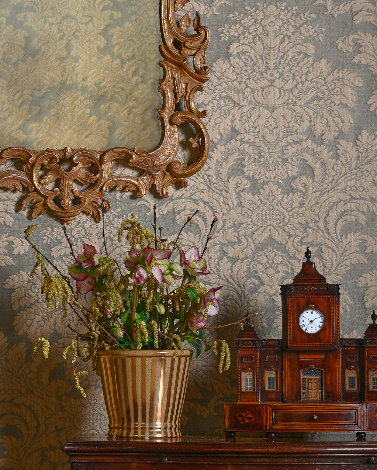 Dreweatts X Watts 1874 Collaboration Bowood Damask Venus Blue