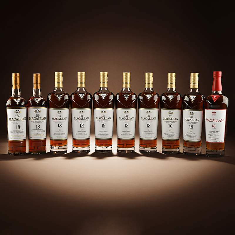 2016/2025 Vertical of Macallan, Highland Single Malt Sherry Oak Cask 18YO, Speyside