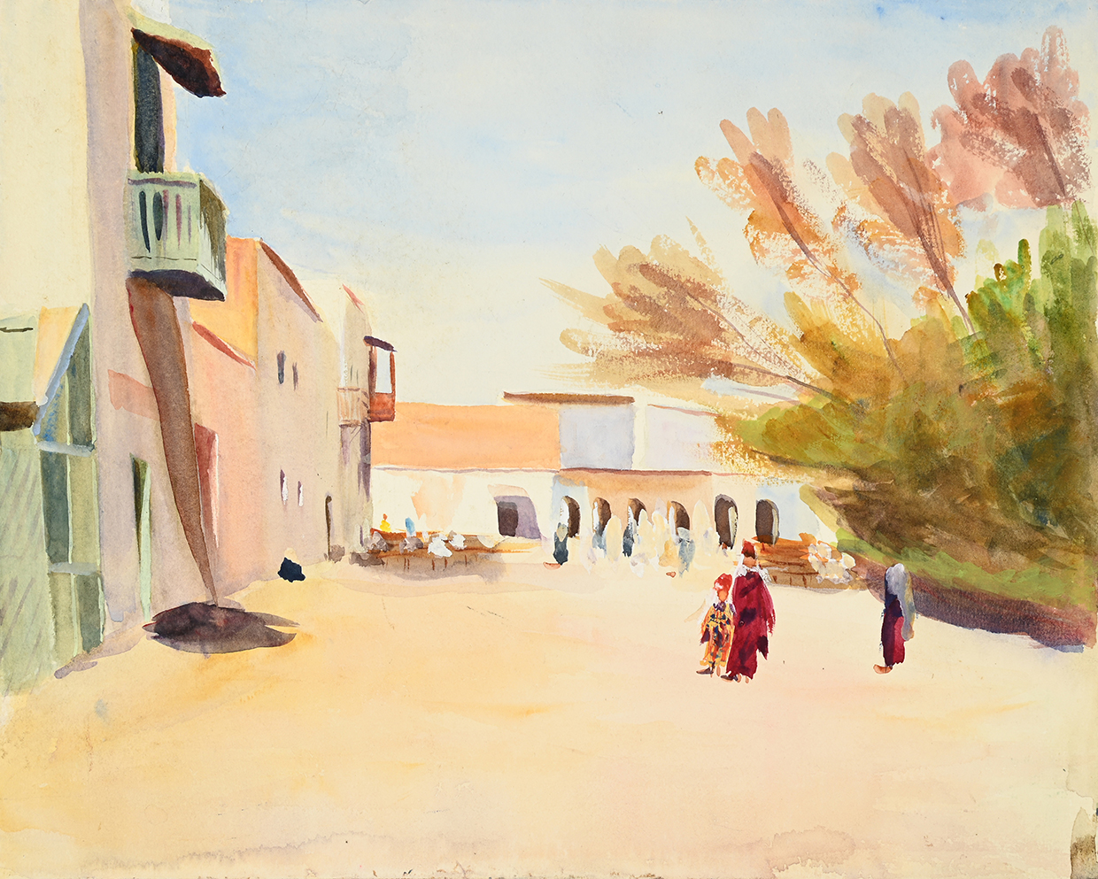 Lot 34 EMILY SARGENT (AMERICAN 1857 1936) MARKET SQUARE, BISKRA, ALGERIA