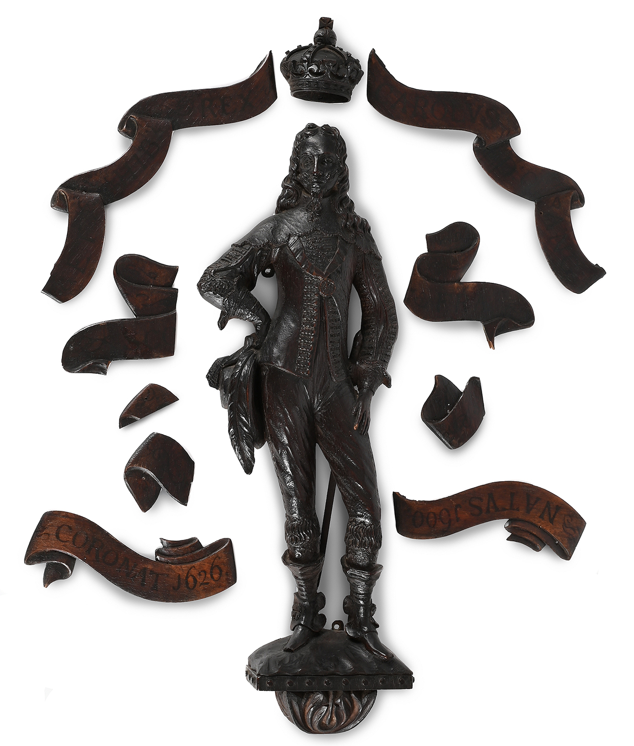 Lot 8, A Carved Walnut Figure Of Charles I, Late 17Th Or Early 18Th Century